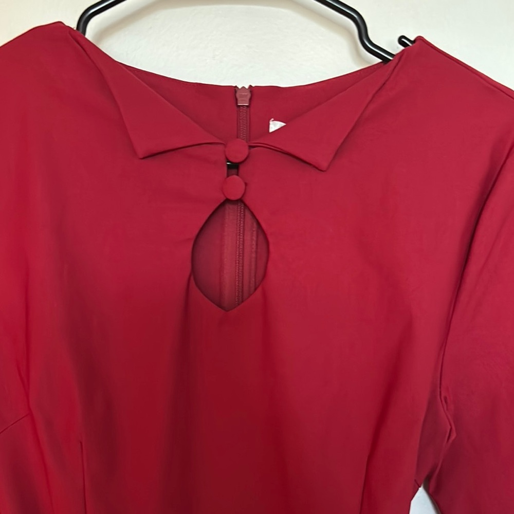 Mixing Boutique Audrey Hepburn Pencil Red Dress - Picture 2 of 7